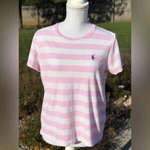 Polo Ralph Lauren Cropped Pastel Pink Short Sleeve in Size Large